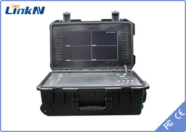 جهاز استقبال فيديو للشرطة العسكرية 4 قنوات IP65 COFDM مع بطارية وشاشة عرض AES256 تشفير منخفض التأخير