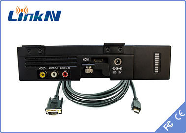 جهاز إرسال فيديو COFDM التابع للشرطة العسكرية HDMI و CVBS AES256 يعمل بالبطارية