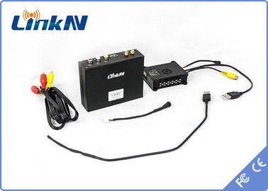 جهاز إرسال فيديو صوتي لاسلكي صغير بطول 10 كيلومترات COFDM منخفض التأخير H.264 AES256