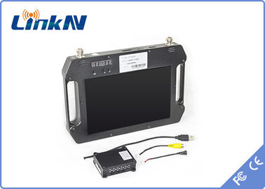 جهاز استقبال فيديو تكتيكي COFDM QPSK AES256 تشفير FHD CVBS H.264 مع بطارية تعمل بالطاقة