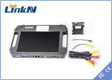 جهاز استقبال COFDM التكتيكي FHD مع بطارية وشاشة ملونة عالية الحساسية هوائيات مزدوجة AES256 تيار مستمر 12 فولت
