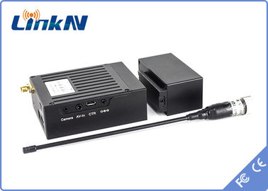 جهاز إرسال فيديو مخفي صغير محقق 1 كم COFDM تأخير منخفض H.264 أمان عالي AES256 بطارية تعمل بالطاقة