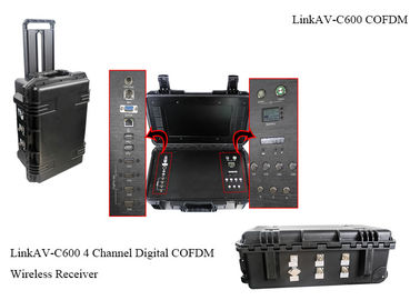 جهاز استقبال COFDM HDMI CVBS H.264 مع بطارية وشاشة عرض AES256 تشفير تيار مستمر 12 فولت