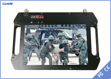 جهاز استقبال COFDM التكتيكي FHD مع بطارية وشاشة ملونة عالية الحساسية هوائيات مزدوجة AES256 تيار مستمر 12 فولت