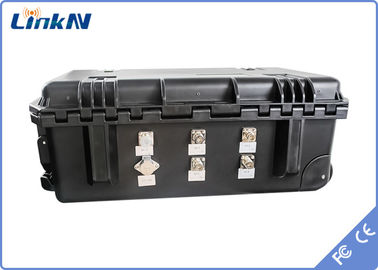 جهاز استقبال الفيديو في حقيبة الحقائب COFDM 4-Channel IP65 مع بطارية وشاشة AES256 H.264 DC 12V