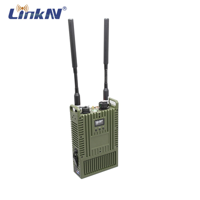 راديو شبكي IP تكتيكي 4 واط بيانات فيديو MIMO 4G GPS / BD PPT WiFi AES مؤشر LCD يعمل بالبطارية