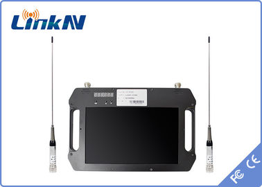 جهاز استقبال الفيديو التكتيكي FHD CVBS COFDM QPSK H.264 AES256 التشفير مع الشاشة والبطارية
