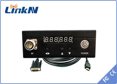 2 كيلو متر COFDM جهاز إرسال الفيديو بطارية تعمل بالطاقة HDMI CVBS AES256 تشفير 300-2700 ميجا هرتز