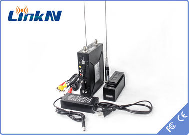 جهاز إرسال الفيديو التكتيكي الذي يرتديه الجسم طويل المدى COFDM QPSK HDMI و CVBS AES256 يعمل ببطارية التشفير