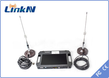 جهاز استقبال فيديو تكتيكي COFDM QPSK AES256 تشفير FHD CVBS H.264 مع بطارية تعمل بالطاقة