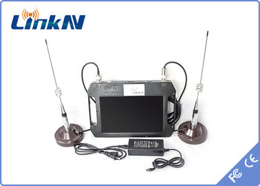 جهاز استقبال COFDM التكتيكي HDMI CVBS مع بطارية وشاشة ملونة عالية الحساسية هوائيات مزدوجة AES256 تيار مستمر 12 فولت