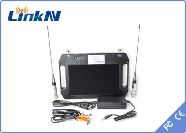 جهاز استقبال فيديو COFDM خارجي محمول باليد تشفير FHD CVBS AES256 مع بطارية عرض تعمل بالطاقة