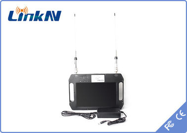 بطارية استقبال فيديو COFDM تكتيكية محمولة تعمل بالبطارية FHD مع عرض تنوع استقبال AES256 2-8MHz عرض النطاق الترددي