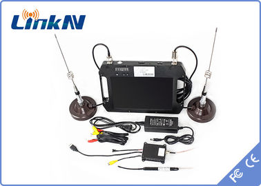 جهاز استقبال COFDM FHD مع بطارية وعرض ملون حساسية عالية هوائيين مزدوجين AES256 DC 12V