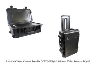 مُستقبل فيديو COFDM HDMI CVBS مع بطارية وشاشة يدعم تسجيل بطاقة HDD و TF