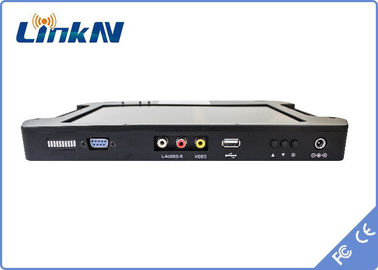 جهاز استقبال فيديو تكتيكي محمول باليد COFDM QPSK AES256 تشفير FHD CVBS H.264 مع بطارية عرض تعمل بالطاقة